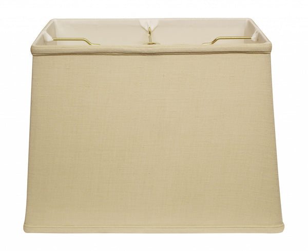 Homeroots 14" Pale Brown Throwback Rectangle Linen Lampshade  Linen 469775