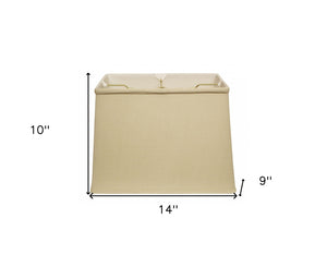 Homeroots 14" Pale Brown Throwback Rectangle Linen Lampshade  Linen 469775