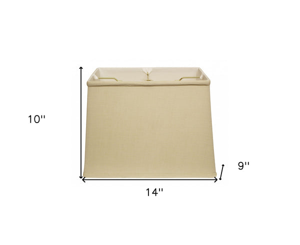 Homeroots 14" Pale Brown Throwback Rectangle Linen Lampshade  Linen 469775