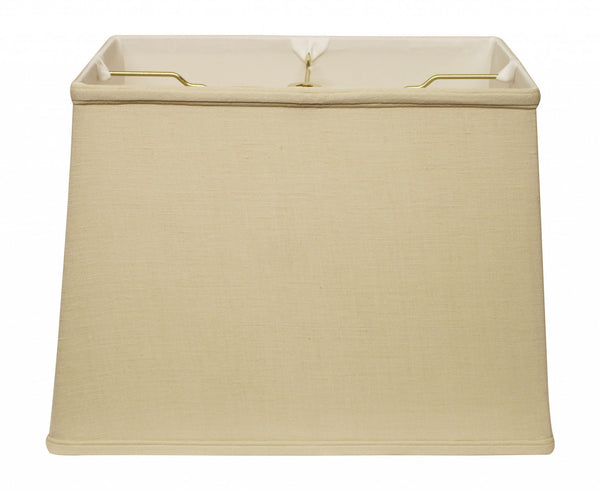 Homeroots 14" Pale Brown Throwback Rectangle Linen Lampshade  Linen 469775