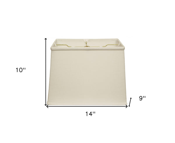 Homeroots 14" White Throwback Rectangle Linen Lampshade  Linen 469776