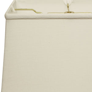 Homeroots 14" White Throwback Rectangle Linen Lampshade  Linen 469776