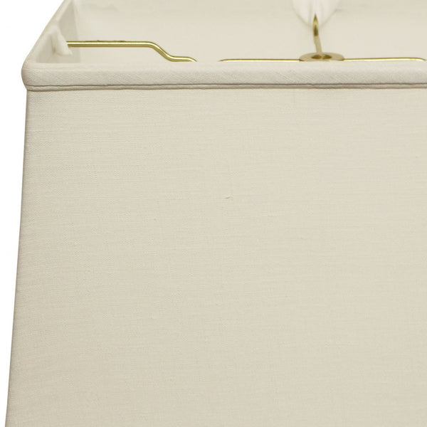 Homeroots 14" White Throwback Rectangle Linen Lampshade  Linen 469776