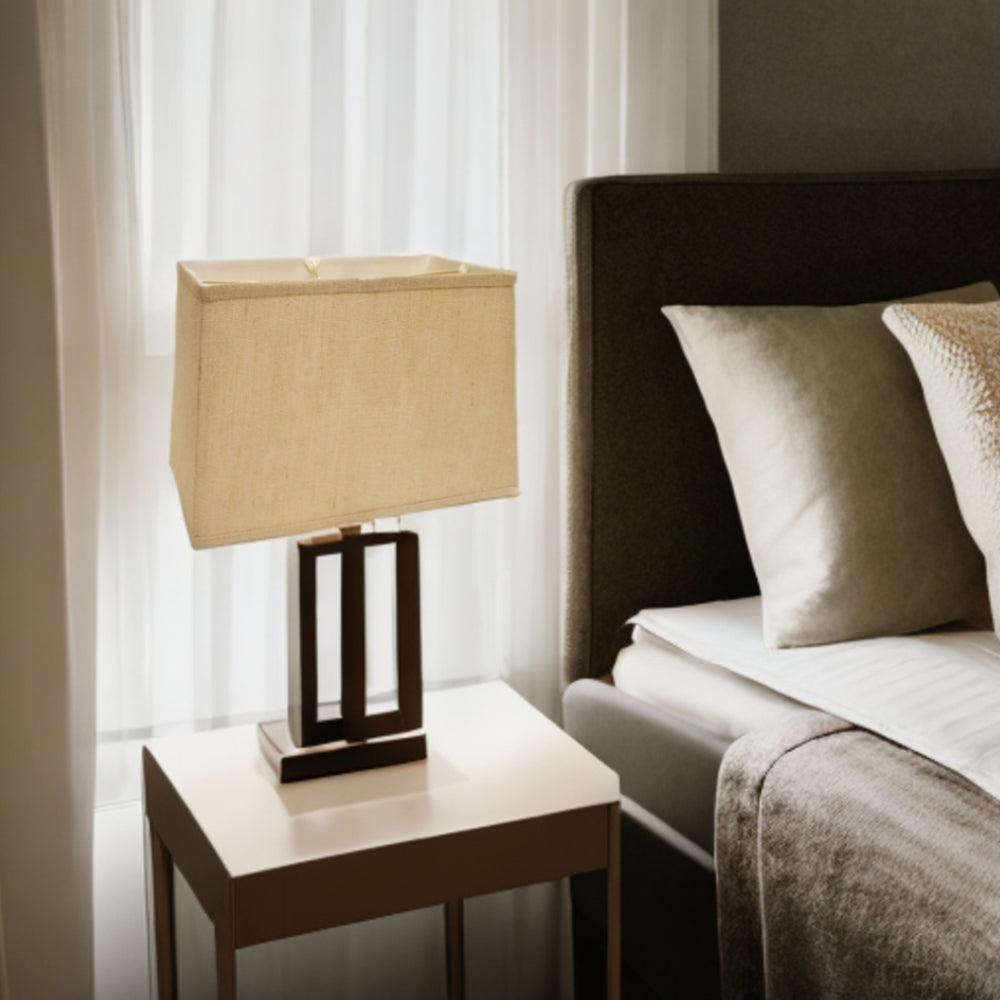 Homeroots 16" Golden Fiber Throwback Rectangle Burlap Lampshade  Burlap 469777