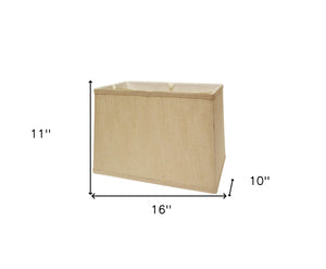 Homeroots 16" Golden Fiber Throwback Rectangle Burlap Lampshade  Burlap 469777