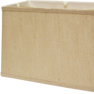 Homeroots 16" Golden Fiber Throwback Rectangle Burlap Lampshade  Burlap 469777