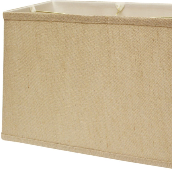 Homeroots 16" Golden Fiber Throwback Rectangle Burlap Lampshade  Burlap 469777