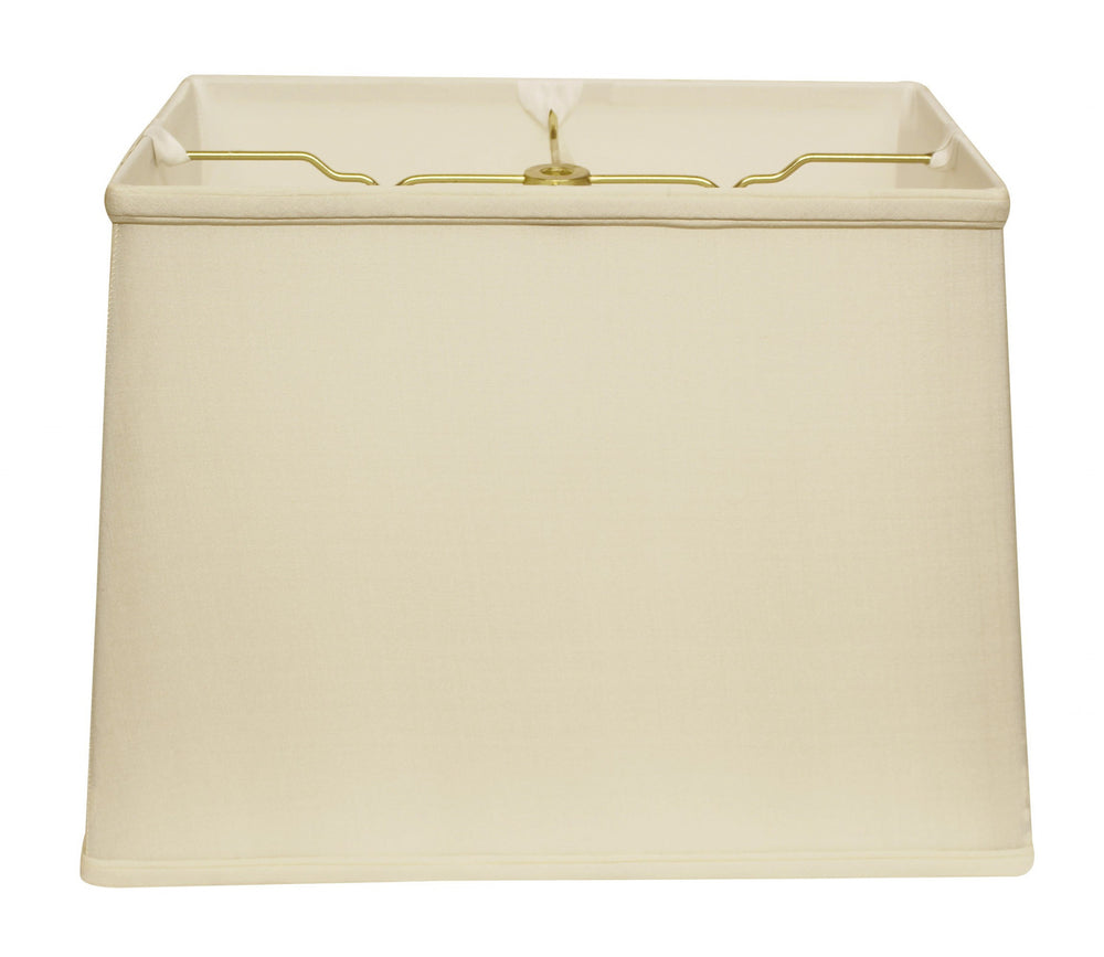 Homeroots 16" Ivory Throwback Rectangle Pongee Silk Lampshade  Pongee Silk 469778
