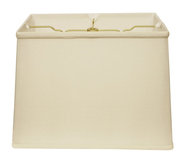 Homeroots 16" Ivory Throwback Rectangle Pongee Silk Lampshade  Pongee Silk 469778