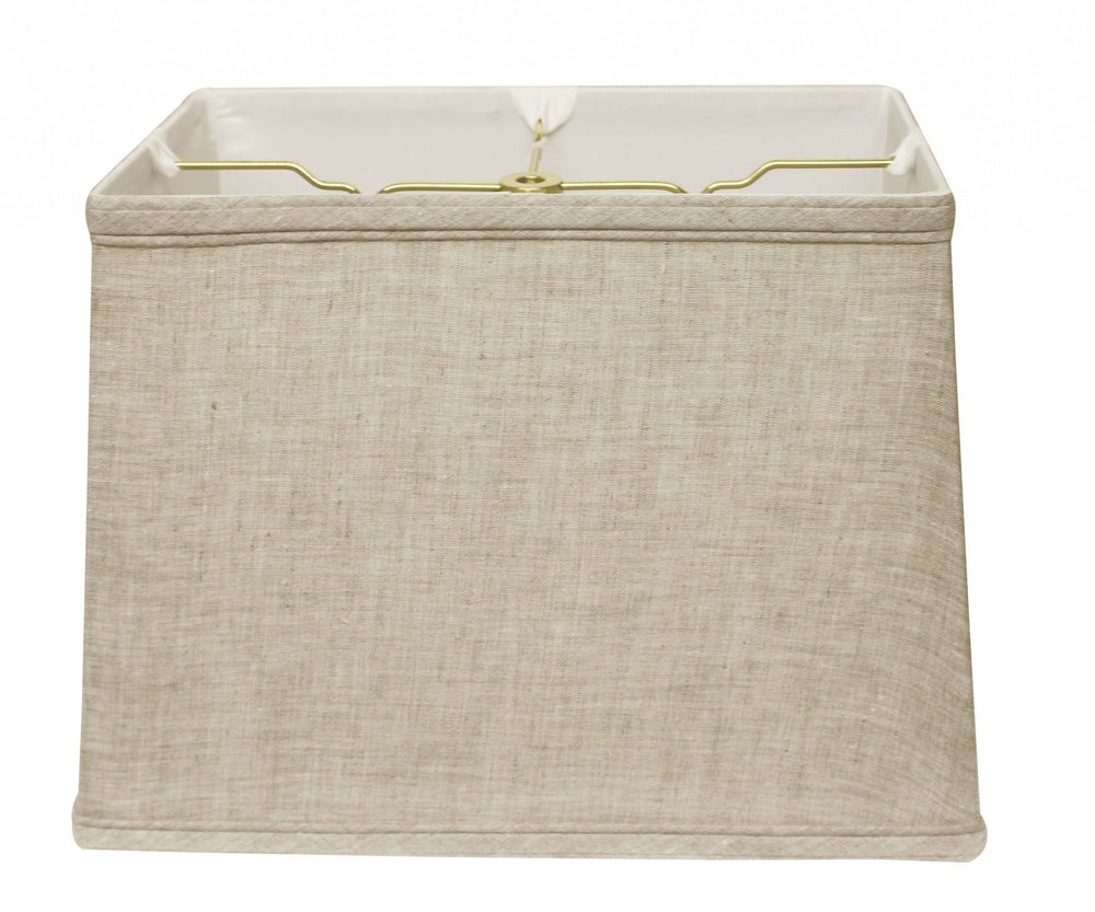 Homeroots 16" Cream Throwback Rectangle Linen Lampshade  Linen 469780