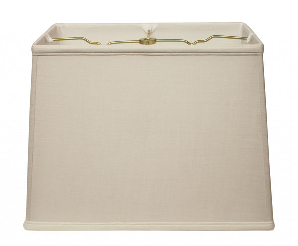 Homeroots 16" Off White Throwback Rectangle Linen Lampshade  Linen 469781