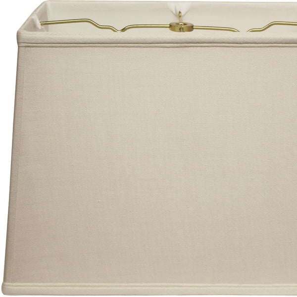 Homeroots 16" Off White Throwback Rectangle Linen Lampshade  Linen 469781