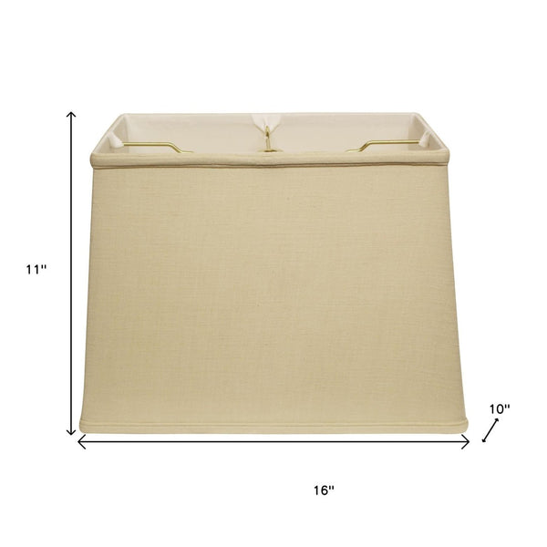 HomeRoots Tan Linen Lamp Shade - Mid-Century Modern Design with Soft Glow for Living Rooms & Bedrooms Decor 469782