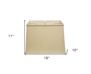 Homeroots 16" Pale Brown Throwback Rectangle Linen Lampshade  Linen 469782