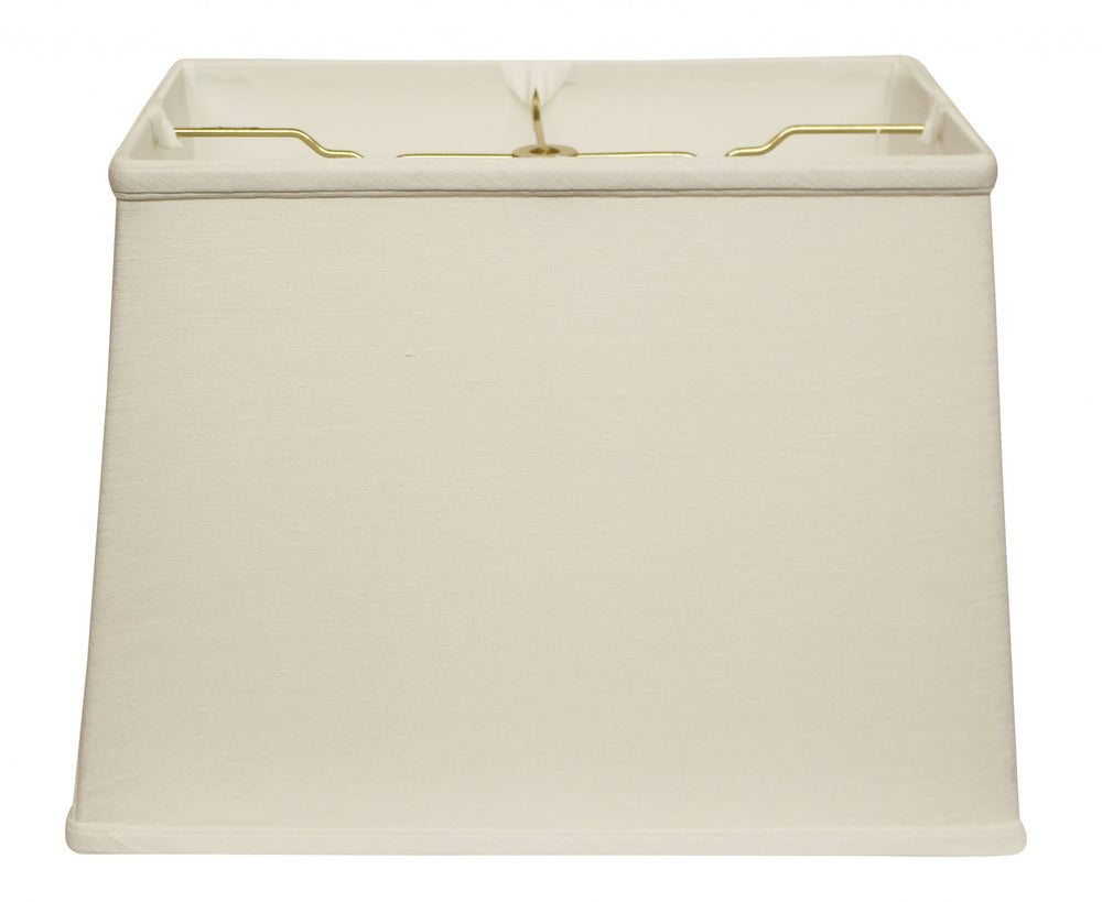 Homeroots 16" White Throwback Rectangle Linen Lampshade  Linen 469783