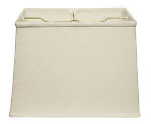 Homeroots 16" White Throwback Rectangle Linen Lampshade  Linen 469783