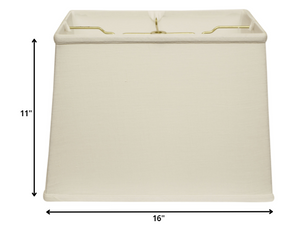 Homeroots 16" White Throwback Rectangle Linen Lampshade  Linen 469783