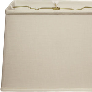 Homeroots 18" Off White Throwback Rectangle Linen Lampshade  Linen 469788
