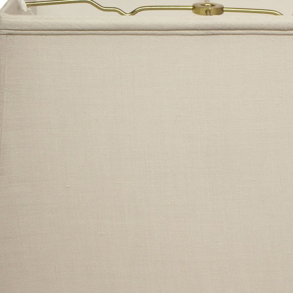 Homeroots 18" Off White Throwback Rectangle Linen Lampshade  Linen 469788