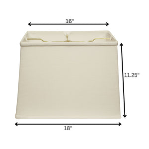 HomeRoots 18" White Rectangle Linen Lampshade - Mid-Century Modern Design for Warm Ambient Lighting in Style 469790