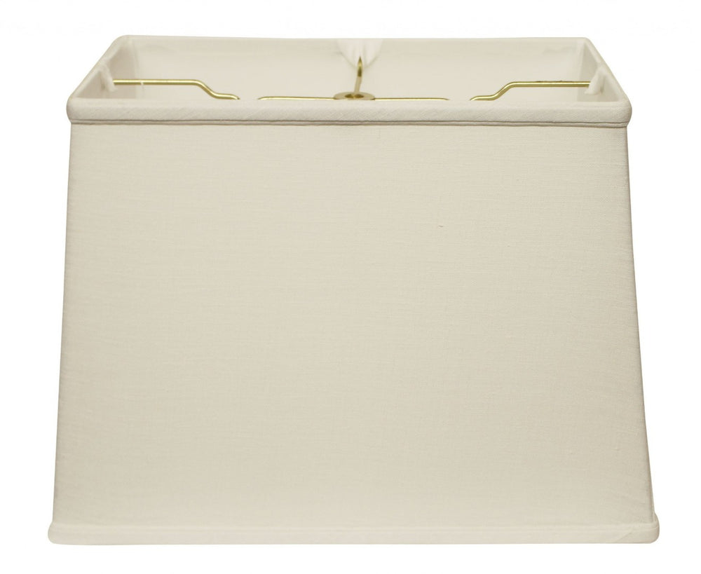 HomeRoots 18" White Rectangle Linen Lampshade - Mid-Century Modern Design for Warm Ambient Lighting in Style 469790