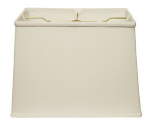 HomeRoots 18" White Rectangle Linen Lampshade - Mid-Century Modern Design for Warm Ambient Lighting in Style 469790
