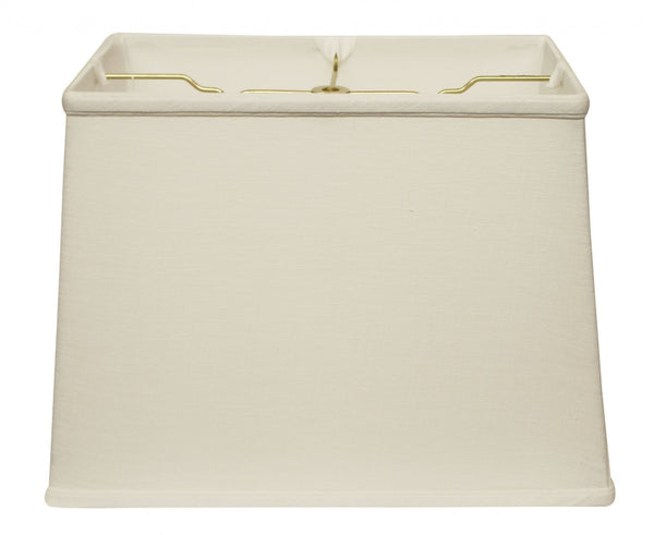 HomeRoots 18" White Rectangle Linen Lampshade - Mid-Century Modern Design for Warm Ambient Lighting in Style 469790