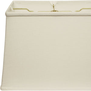 HomeRoots 18" White Rectangle Linen Lampshade - Mid-Century Modern Design for Warm Ambient Lighting in Style 469790