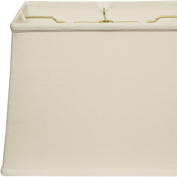 HomeRoots 18" White Rectangle Linen Lampshade - Mid-Century Modern Design for Warm Ambient Lighting in Style 469790