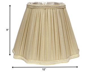 Homeroots 12" Pearl Grey Slanted Fancy Square Shantung Lampshade  Shantung Silk 469793