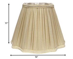 Homeroots 14" Pearl Grey Slanted Fancy Square Shantung Lampshade  Shantung Silk 469794