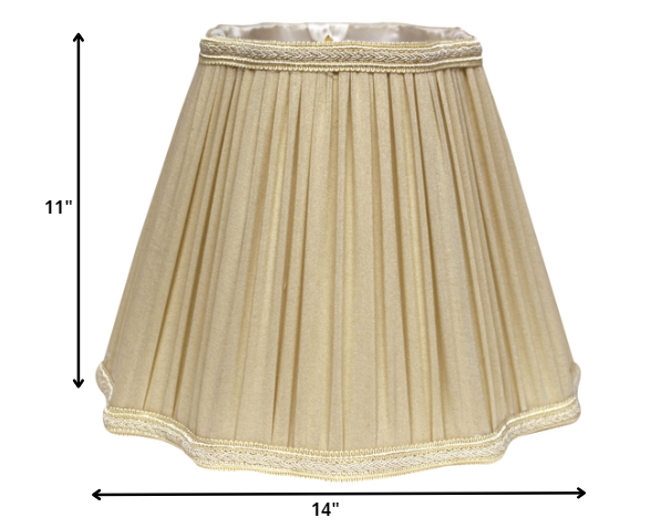 Homeroots 14" Pearl Grey Slanted Fancy Square Shantung Lampshade  Shantung Silk 469794