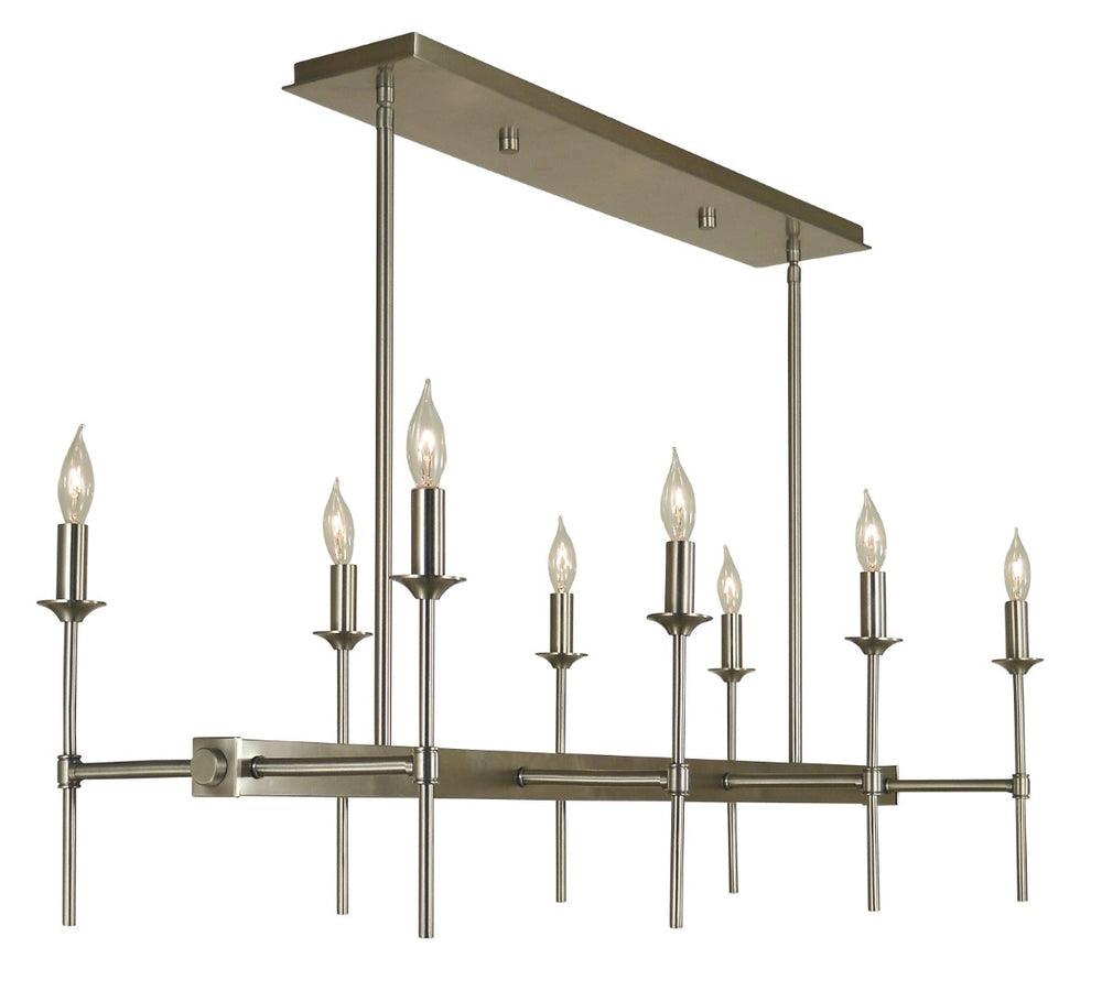 Framburg 8-light Modern Island Chandelier - Handcrafted Elegance With Clean Lines For Any Contemporary Space Brushed Nickel Metal 4698 Bn