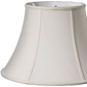 Homeroots 16" Cream Slanted Bell Shantung Lampshade  Shantung Silk 469803