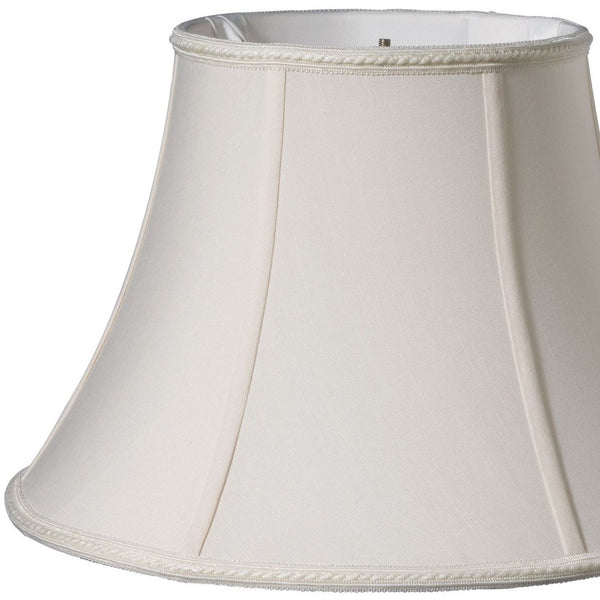 Homeroots 16" Cream Slanted Bell Shantung Lampshade  Shantung Silk 469803