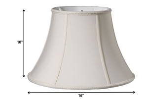 Homeroots 16" Cream Slanted Bell Shantung Lampshade  Shantung Silk 469803
