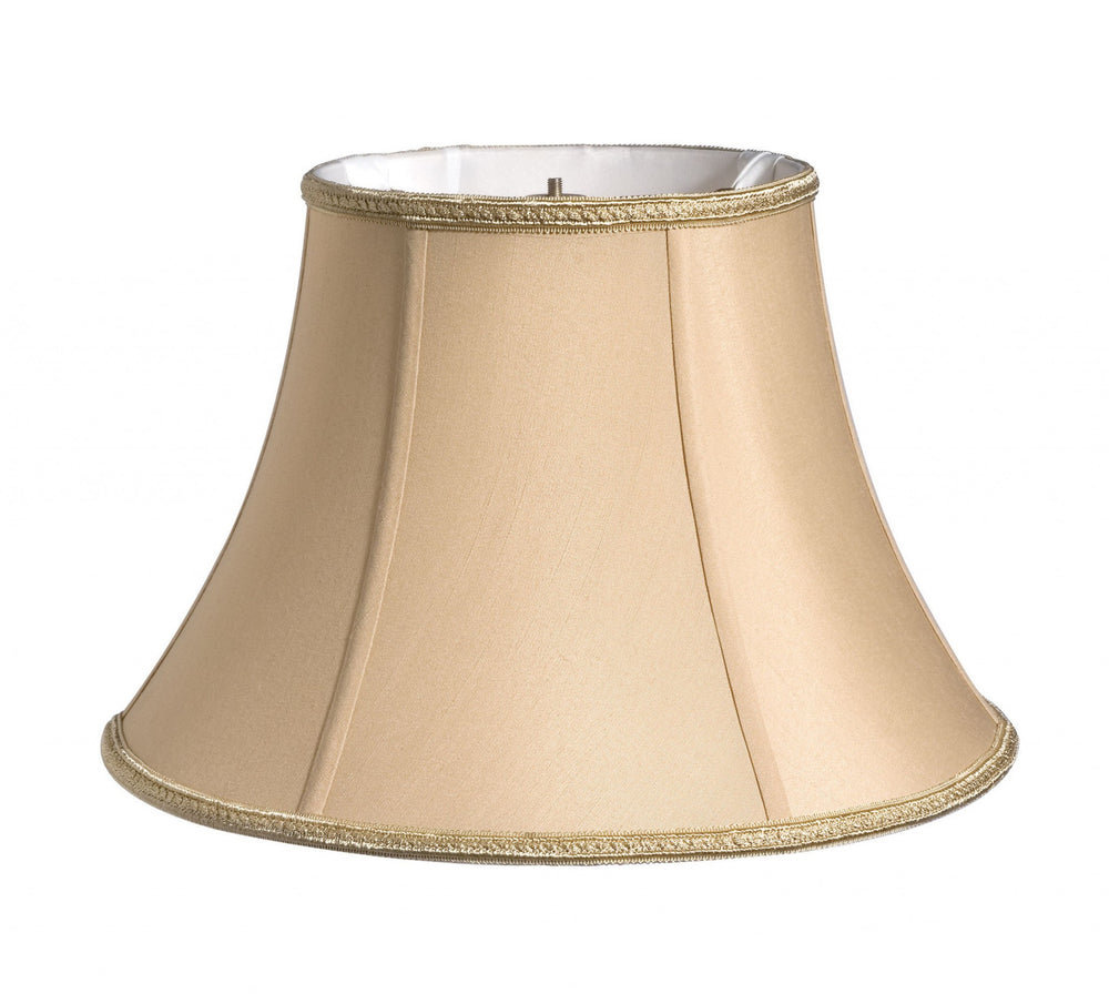 Homeroots 16" Vintage Gold Slanted Bell Shantung Lampshade  Shantung Silk 469804