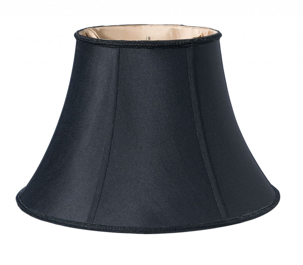 Homeroots 16" Black Slanted Bell Shantung Lampshade  Shantung Silk 469805