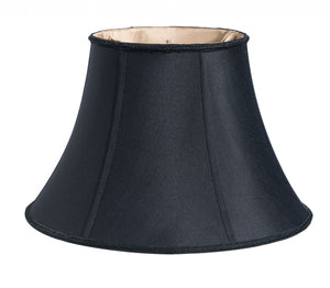 Homeroots 16" Black Slanted Bell Shantung Lampshade  Shantung Silk 469805