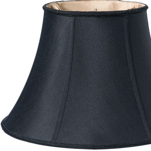 Homeroots 16" Black Slanted Bell Shantung Lampshade  Shantung Silk 469805