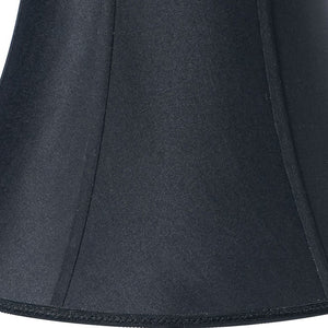 Homeroots 16" Black Slanted Bell Shantung Lampshade  Shantung Silk 469805