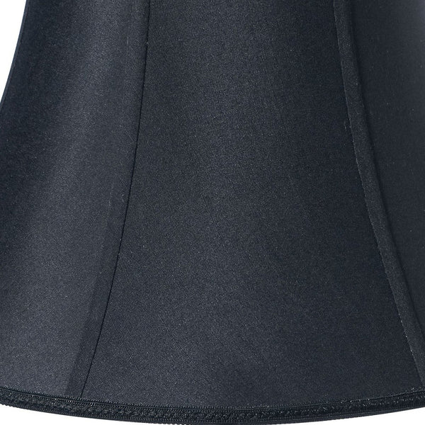 Homeroots 16" Black Slanted Bell Shantung Lampshade  Shantung Silk 469805