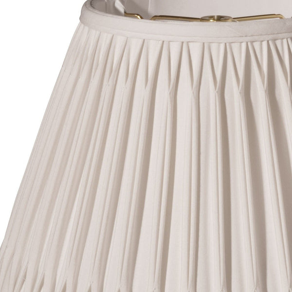 Homeroots 12" Cream Slanted Bell Smocked Shantung Lampshade – Elegant Softback Design For Timeless Decor  Shantung Silk 469812