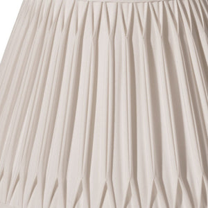 Homeroots 14" Cream Slanted Bell Smocked Shantung Lampshade  Shantung Silk 469814