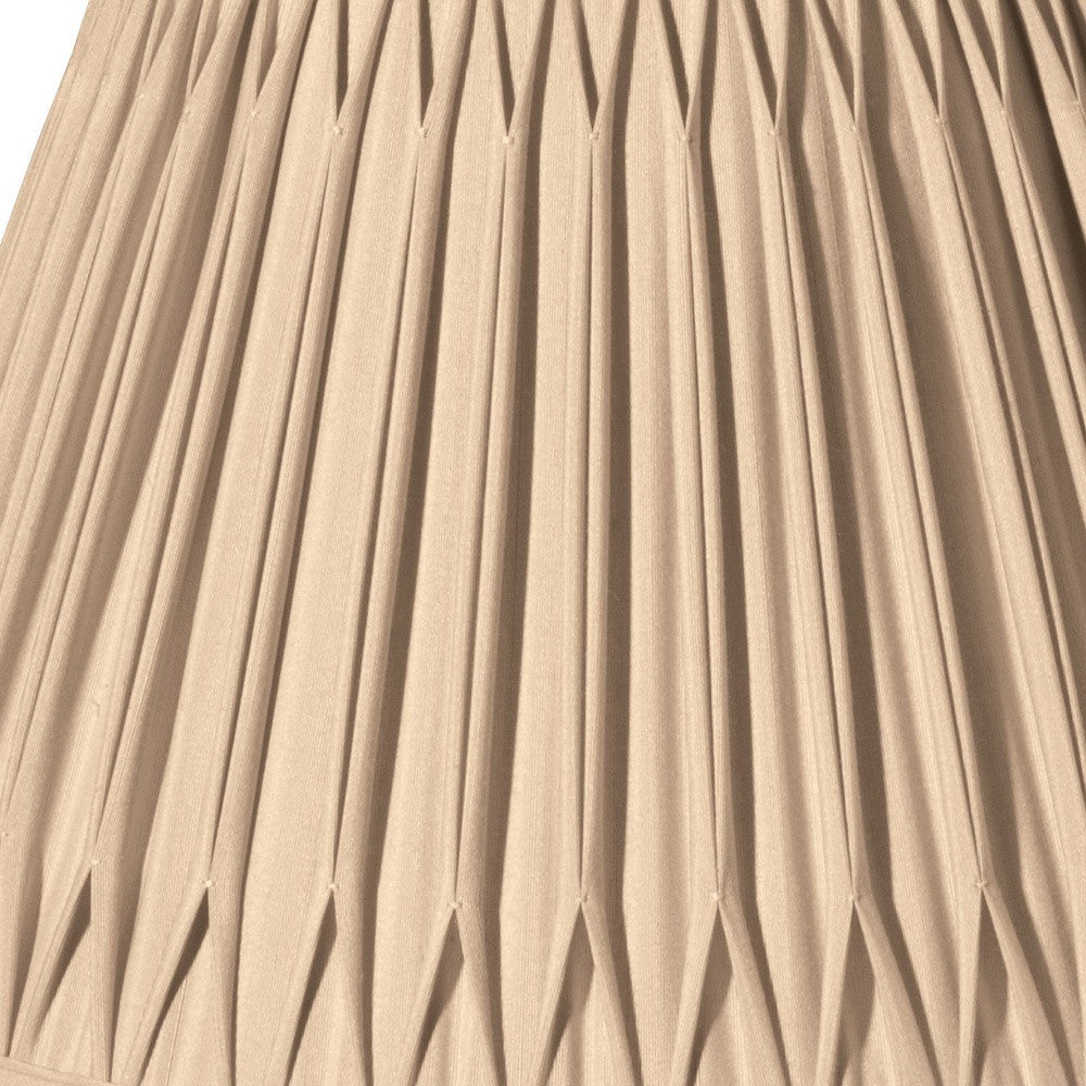 Homeroots 14" Vintage Gold Slanted Bell Smocked Shantung Lampshade  Shantung Silk 469815