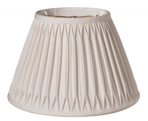 Homeroots 16" Cream Slanted Bell Smocked Shantung Lampshade  Shantung Silk 469816