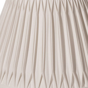 Homeroots 16" Cream Slanted Bell Smocked Shantung Lampshade  Shantung Silk 469816