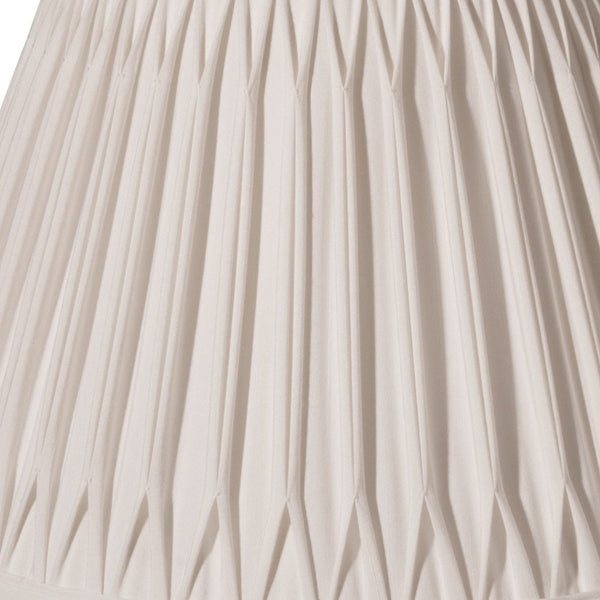 Homeroots 16" Cream Slanted Bell Smocked Shantung Lampshade  Shantung Silk 469816