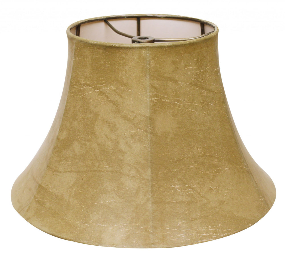 Homeroots 14" Faux Snakeskin Slanted Softback Parchment Lampshade  Parchment 469820