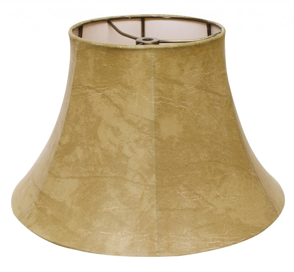 Homeroots 14" Faux Snakeskin Slanted Softback Parchment Lampshade  Parchment 469820